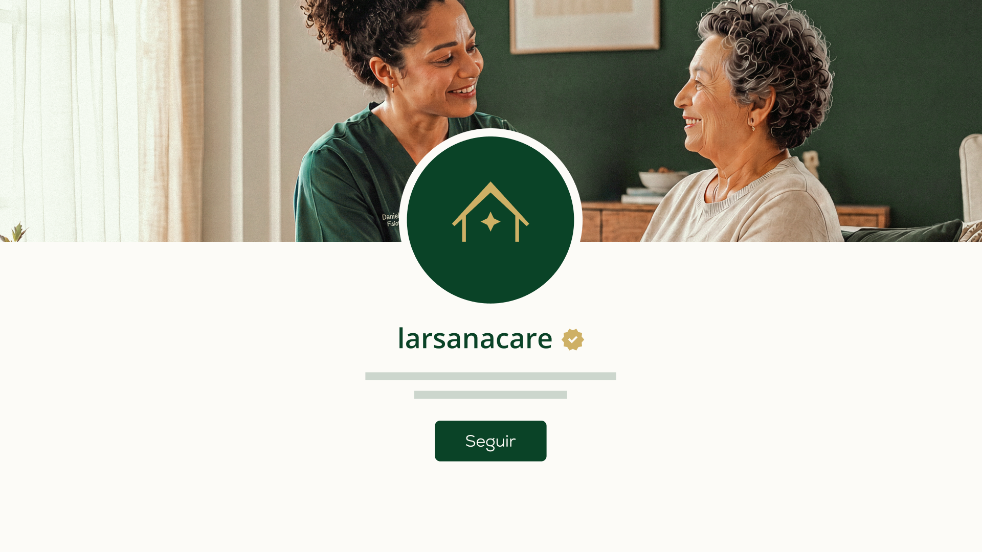 Exemplo de Rede Social da Identidade visual da Larsana Care